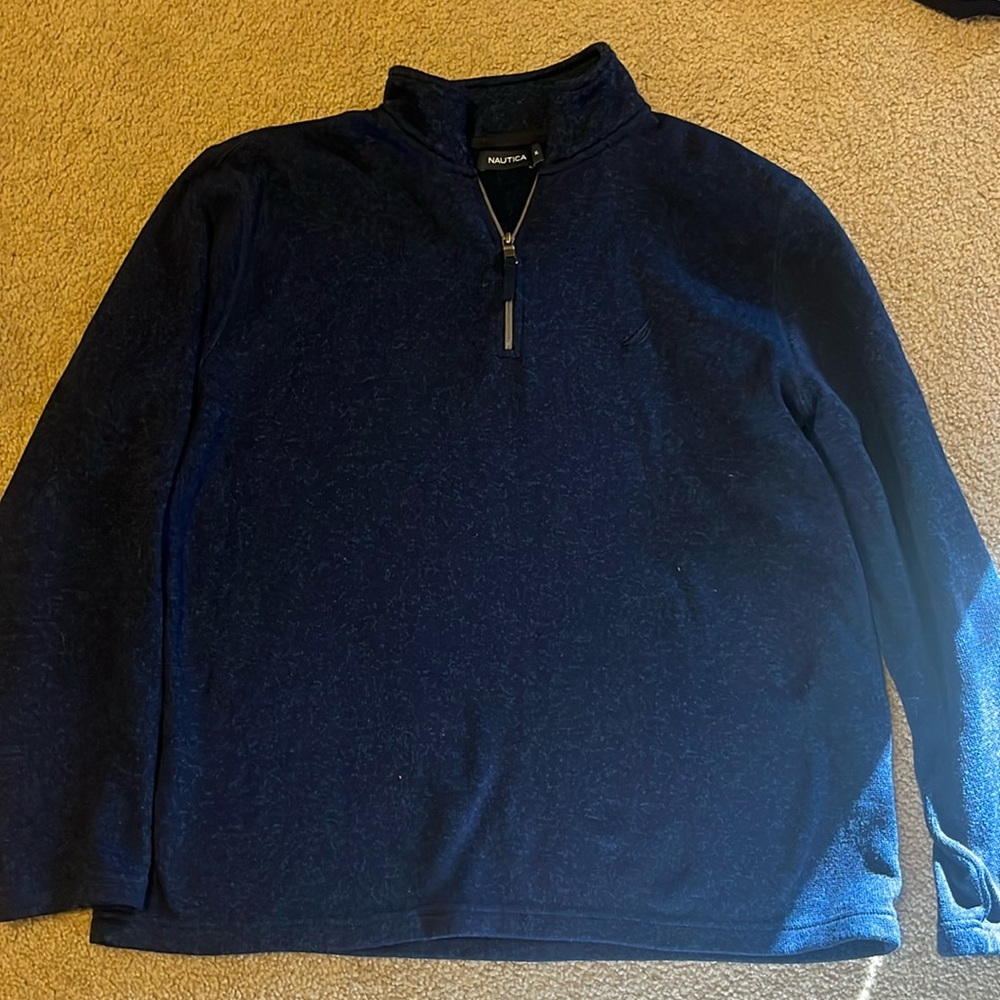 Nautica blue sweater long sleeve quarter zip